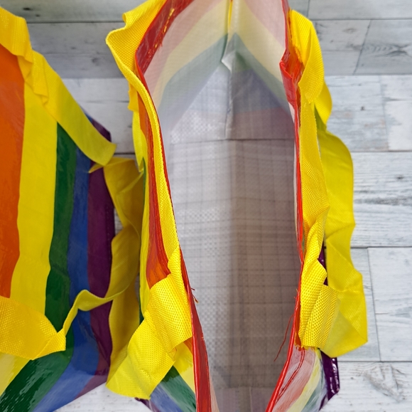 NWT Set of Two 2 Ikea Rainbow Carry All bags Small - Picture 6 of 8